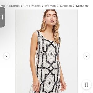 Free People Monochrome Geometric Midi Dress